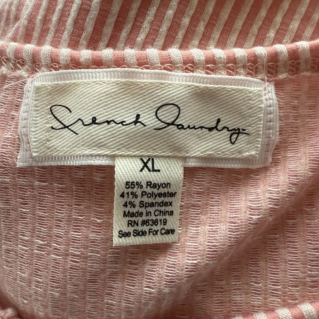 French Laundry pink and white striped stretchy sleeveless pullover tank top XL - Image 7