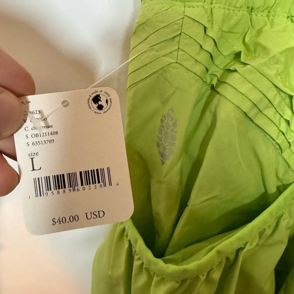 Free People FP Movement Women's Size Large High Rise Smocked Brief Lined Shorts Green - Image 3