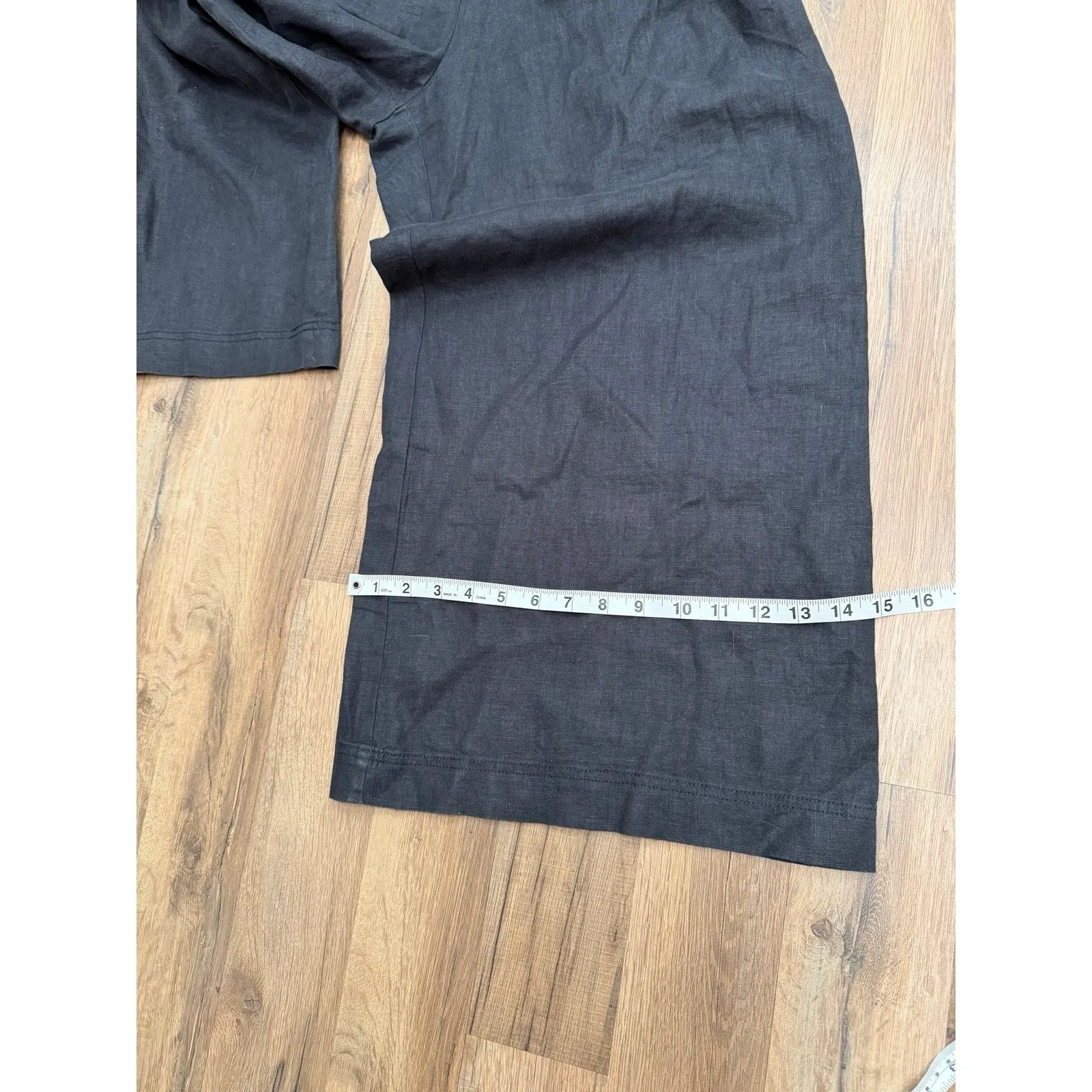 Madewell‎ 100% Linen Black Button Front Wide Leg Jumpsuit Women's 2 - Image 12