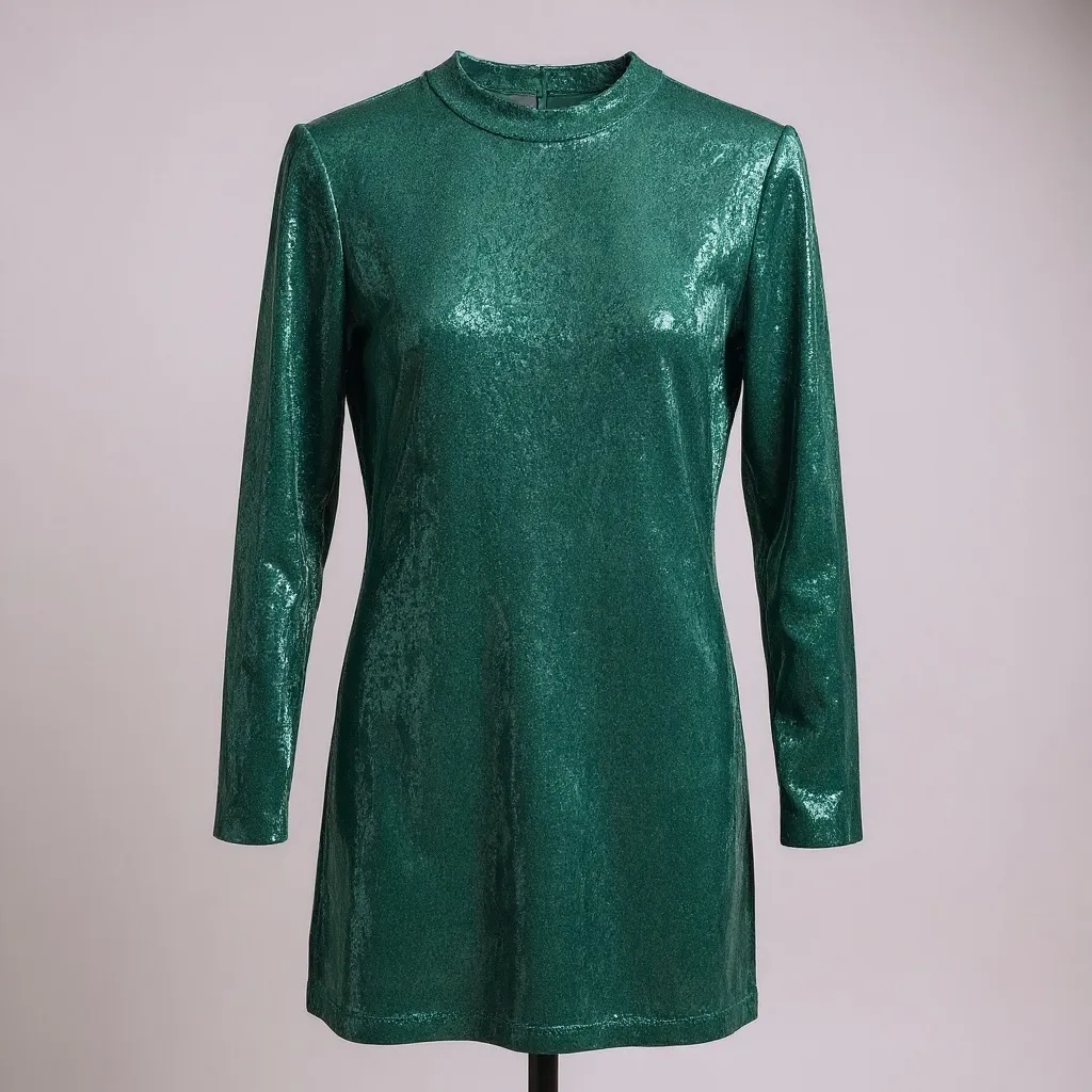 Zara Women Mini Green Sequin Dress NWT - Image 2