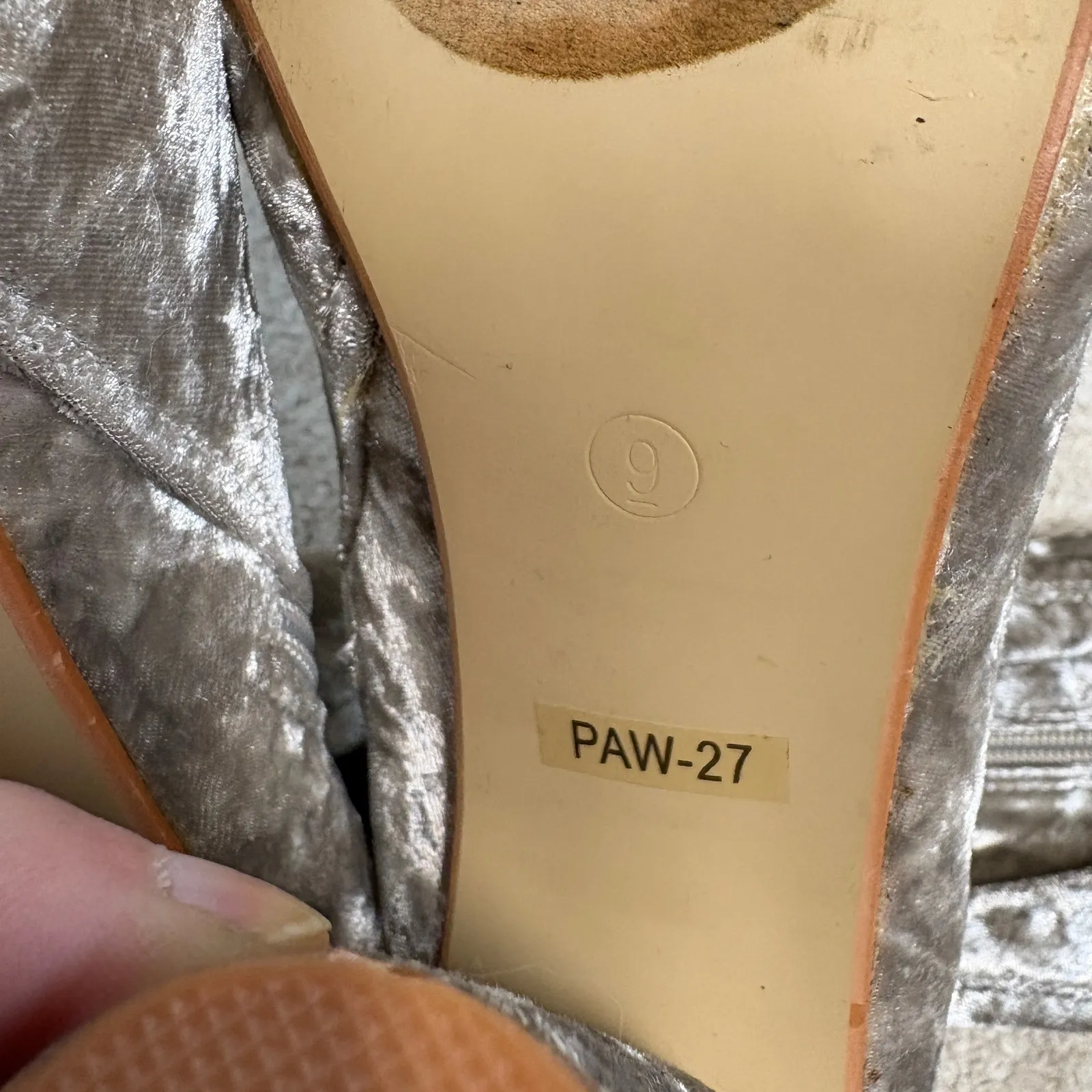 Cape Robbin Paw-27 Crushed Velvet Thigh High Stretchy Boots Silver Size 9 - Image 6