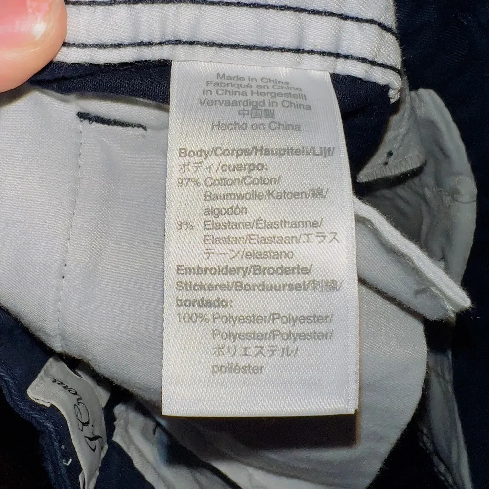 J. Crew AB649 Vintage Straight Navy Blue Polka Dot Wig Waisted Stretch Pants 26 - Image 7