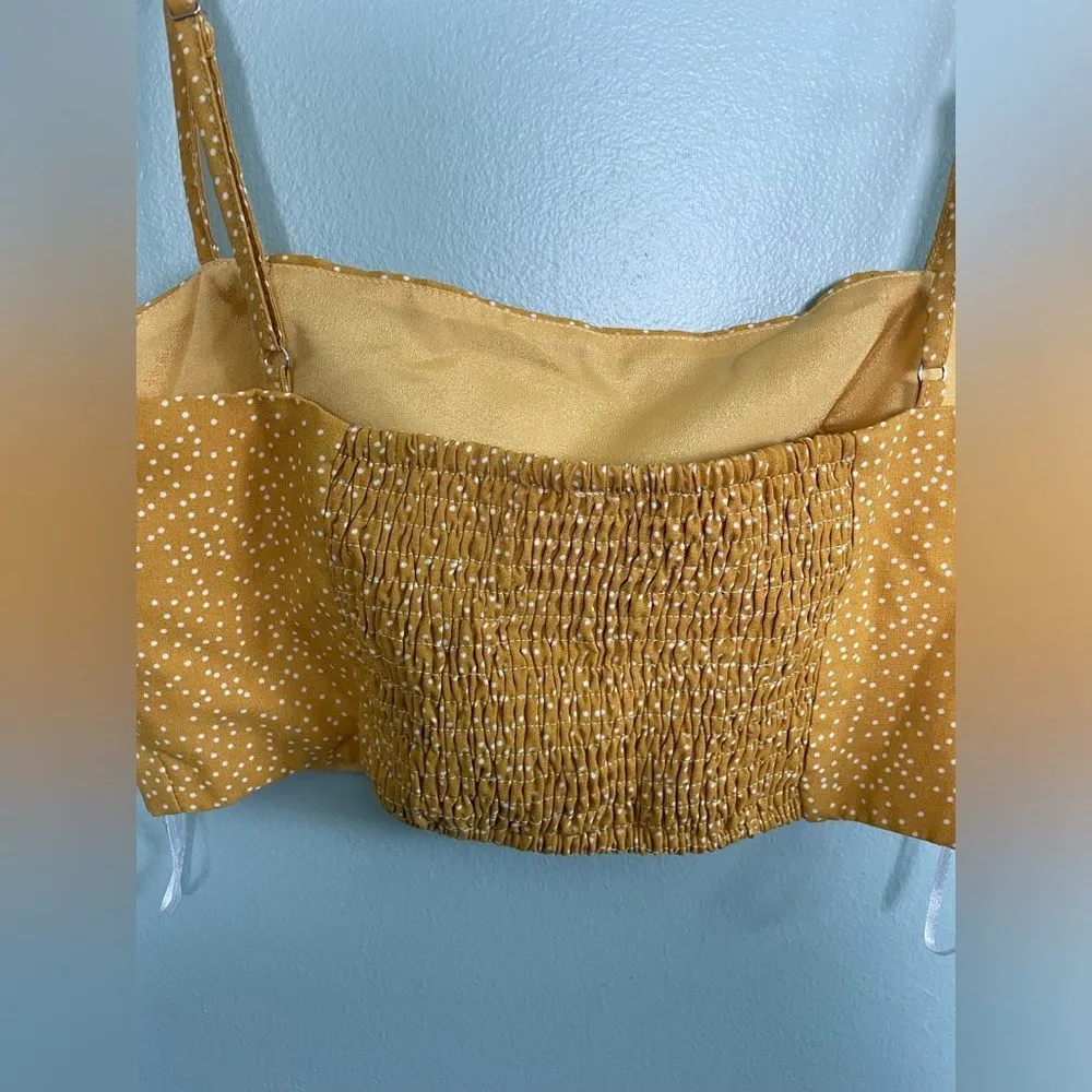Princess Polly Yellow Polka Dot Skinny Strap Bra Cropped Top SZ 4 - Image 7
