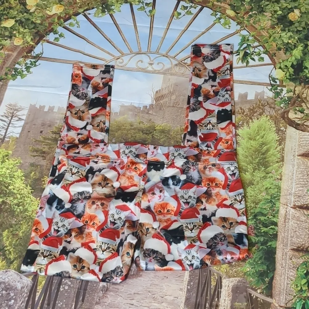 Tipsy elves cats in Santa hats leggings size XL - Image 5