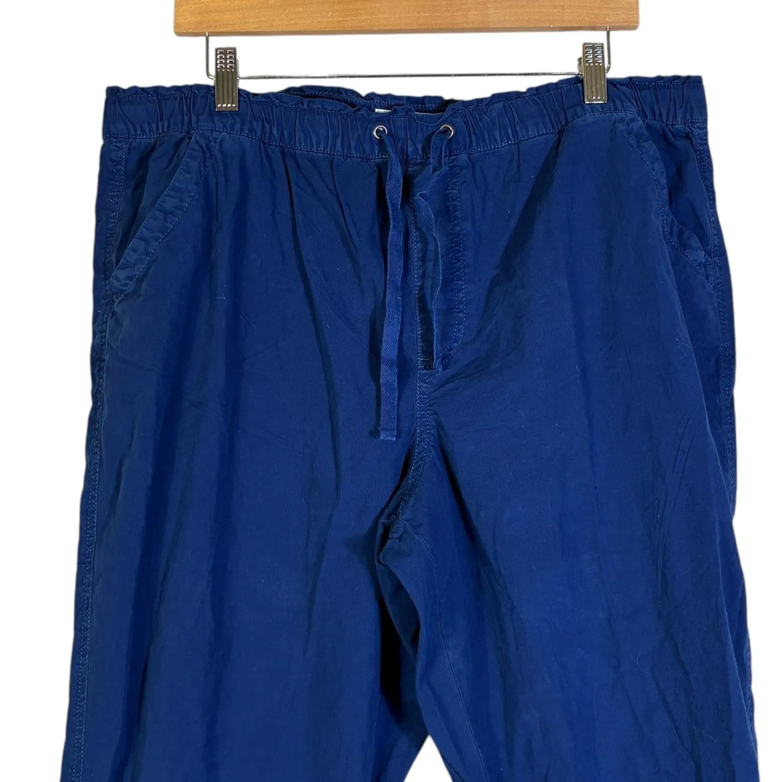 NWT Sonoma Womens Classic Cotton Ankle Pants Size XL Blue Coastal Grandmother - Image 3