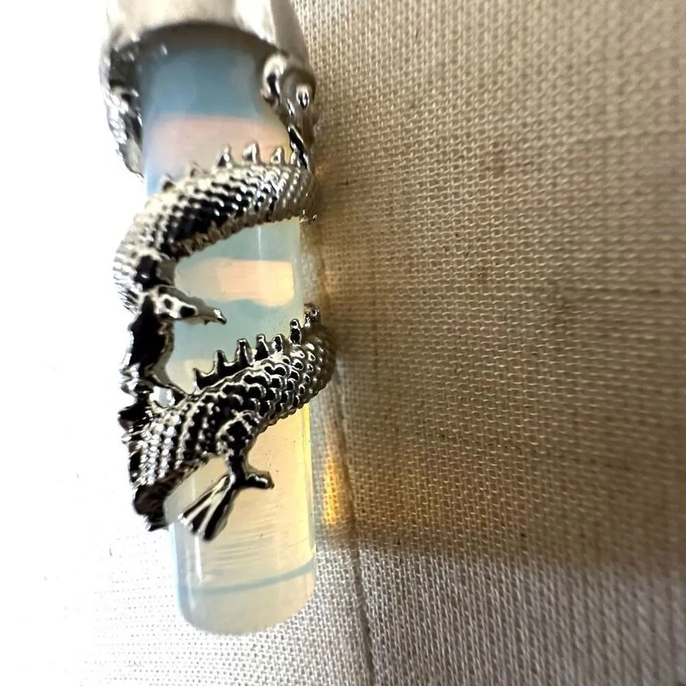 Opalite wrap around dragon pendant necklace - Image 7