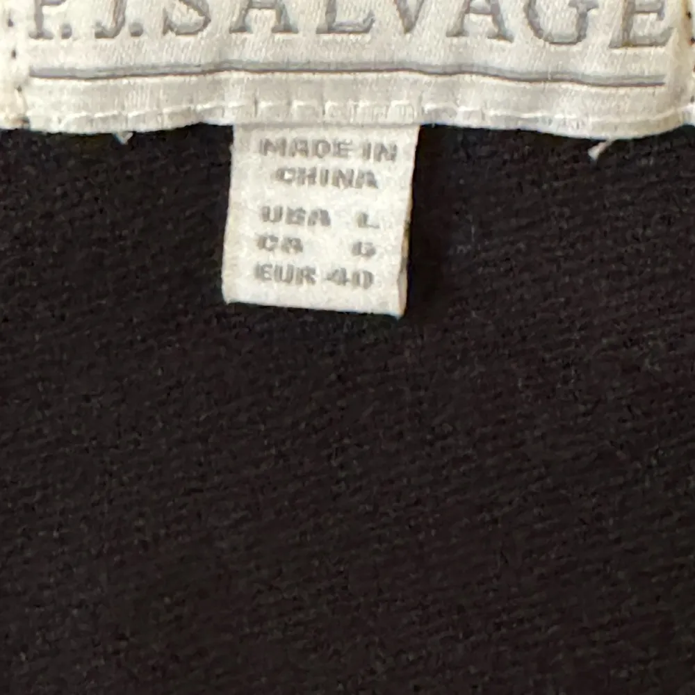 P.J. Salvage Womens Black Pajama Set, Large - Image 2