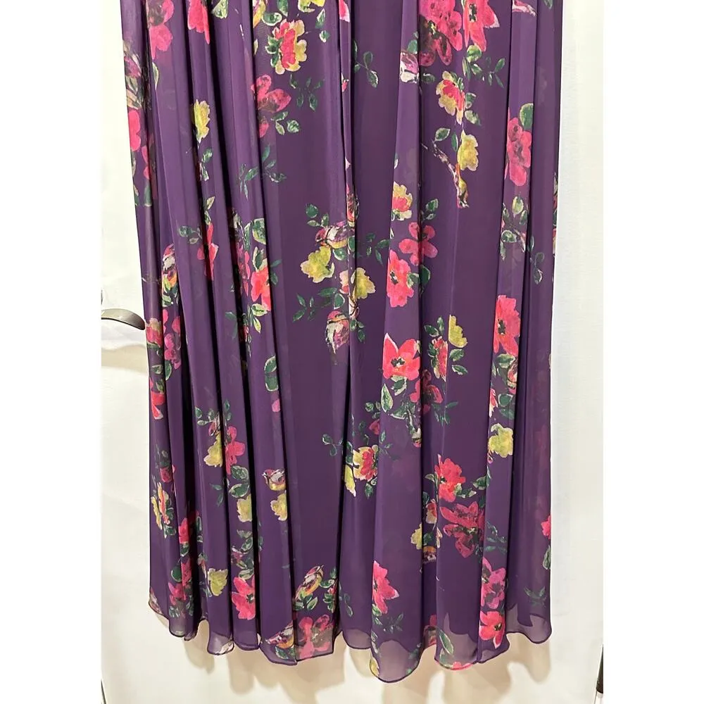 Mac Duggal Long Sleeve Ruched Top Deep V-Neckline Gown Purple Size 10 NWT #68558 - Image 14