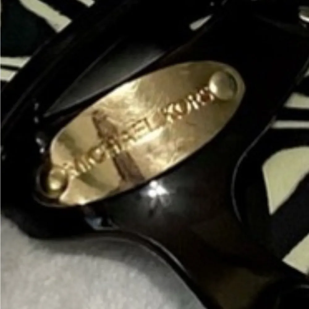 Michael Kors Brown and White Zebra Sandals - Image 5