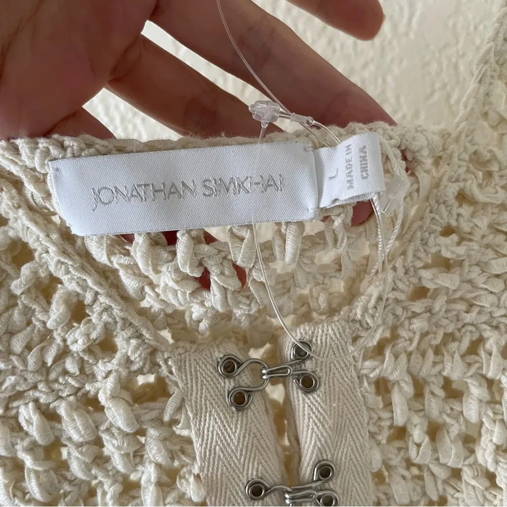 NEW Jonathan Simkhai Minnie Crochet Camisole Size L - Image 7