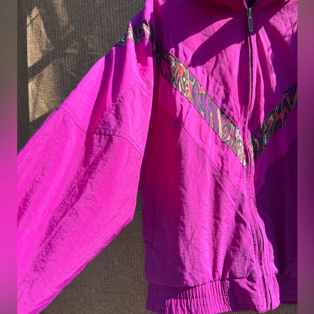 Vintage HEAD 90s Purple Pink Native Aztec Jacket Women's Size Medium - Image 3