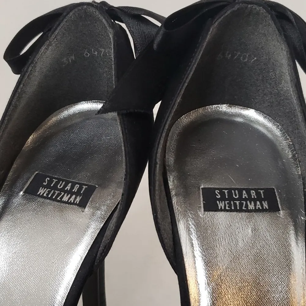 STUART WEITZMAN Satin Bow Accents D'Orsay Pumps Size 8 - Image 7