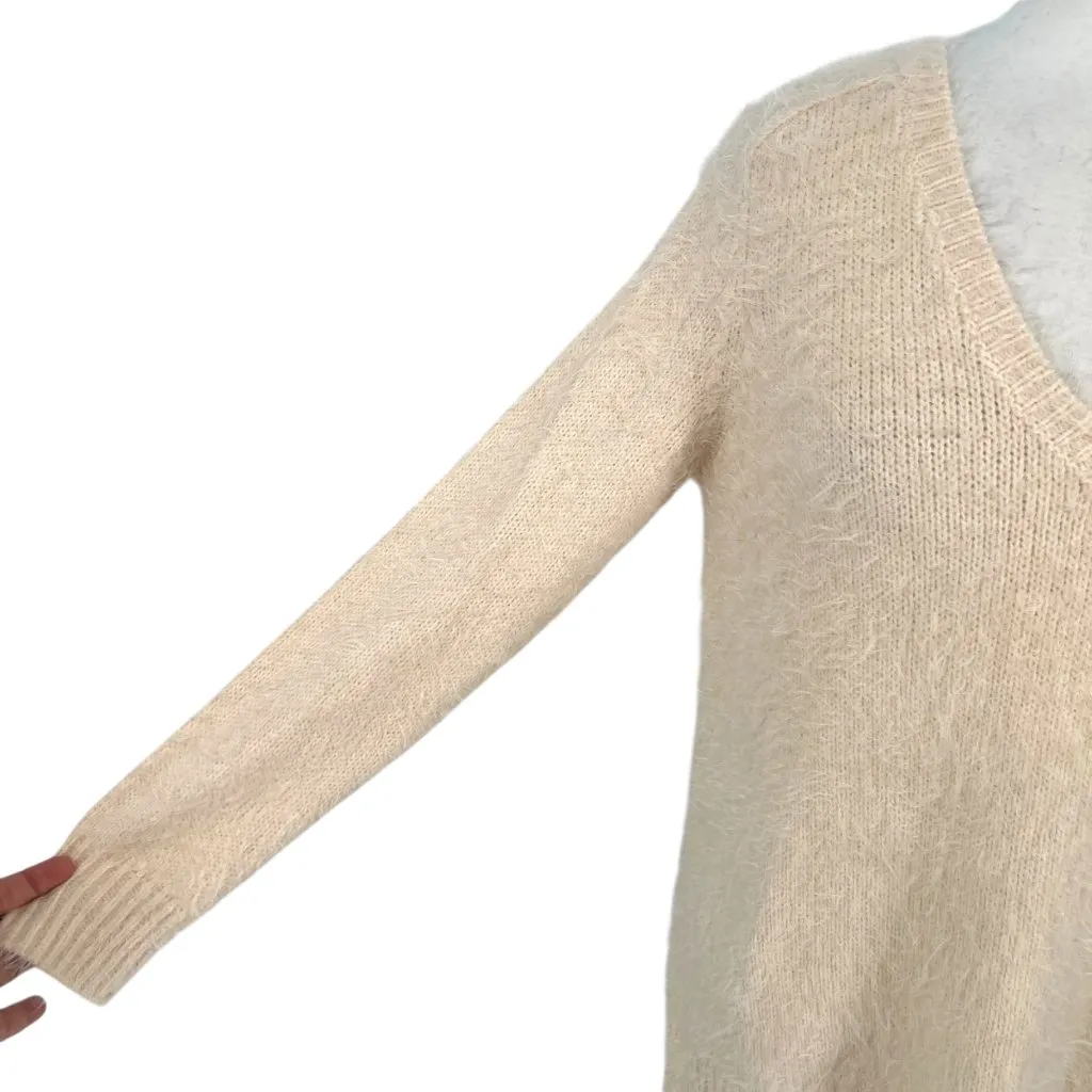 Gentle Fawn V-Neck Textured Cozy Sweater Ivory Cream Size XS - Image 3