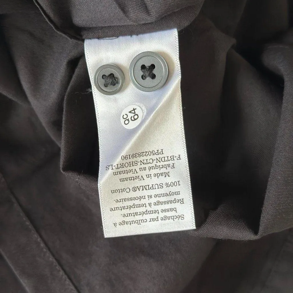 Everlane The Way-Short Shirt in Silky Cotton in Black, Size Medium - Image 9