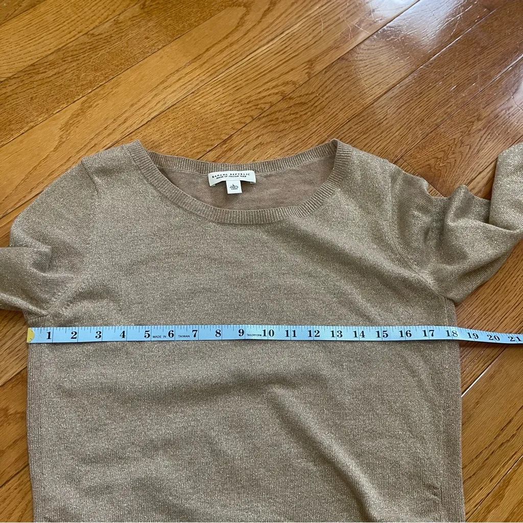 Banana Republic Italian Yarn Wool Cashmere Blend Lurex Crew Neck Sweater Size L - Image 5