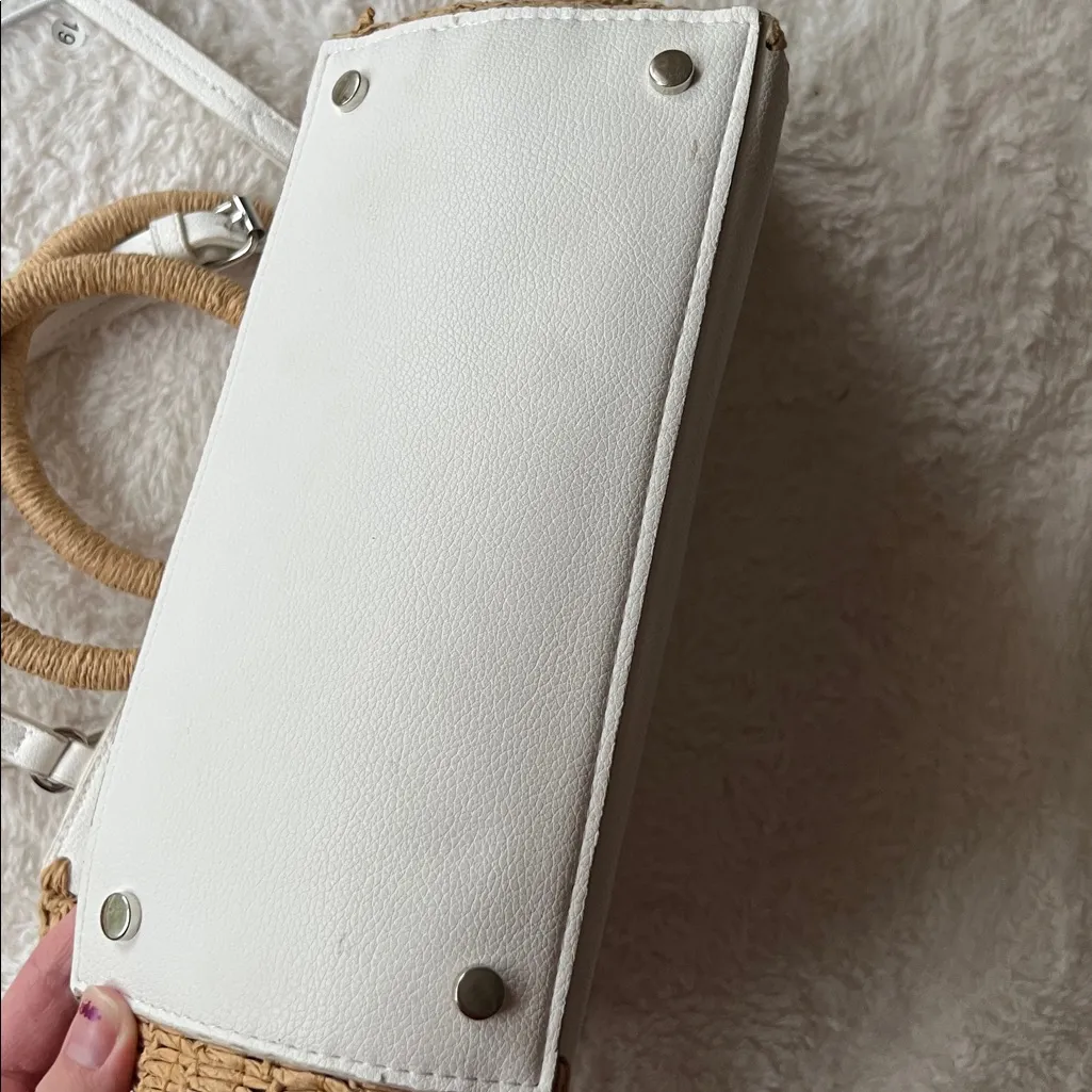 Zara White Crossbody Circle Handle Bag Boho - Image 11