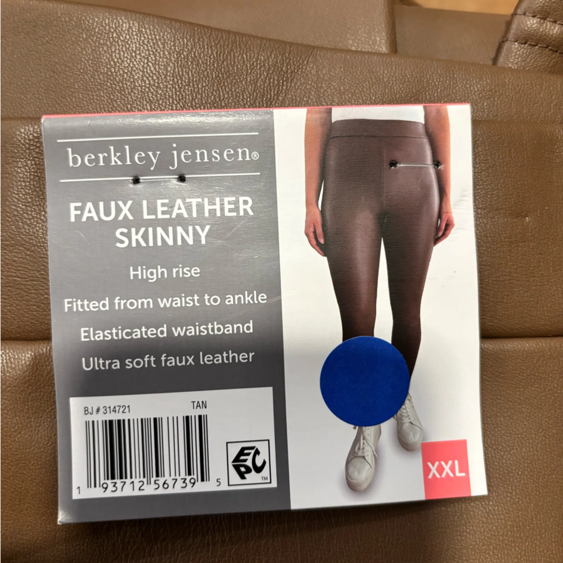SET OF 2 High waisted faux Leather Leggings Black Size XXL - Image 5
