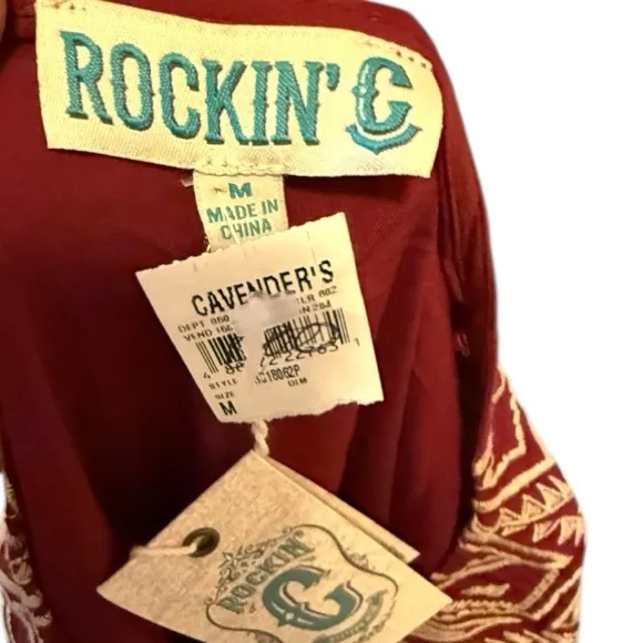 Rockin' C Embroidered Top nwt Size M - Image 5