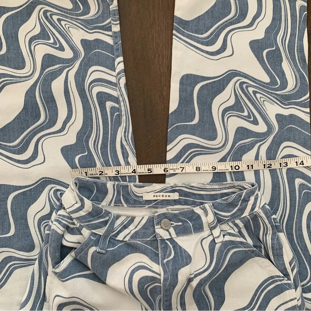 PacSun Blue Swirl 90s Boyfriend Carpenter Pant sz 25 - Image 9