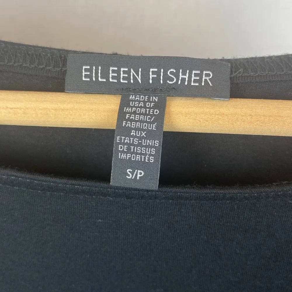 Eileen Fisher Black Short Sleeve Tee Shirt Dress S - Image 3