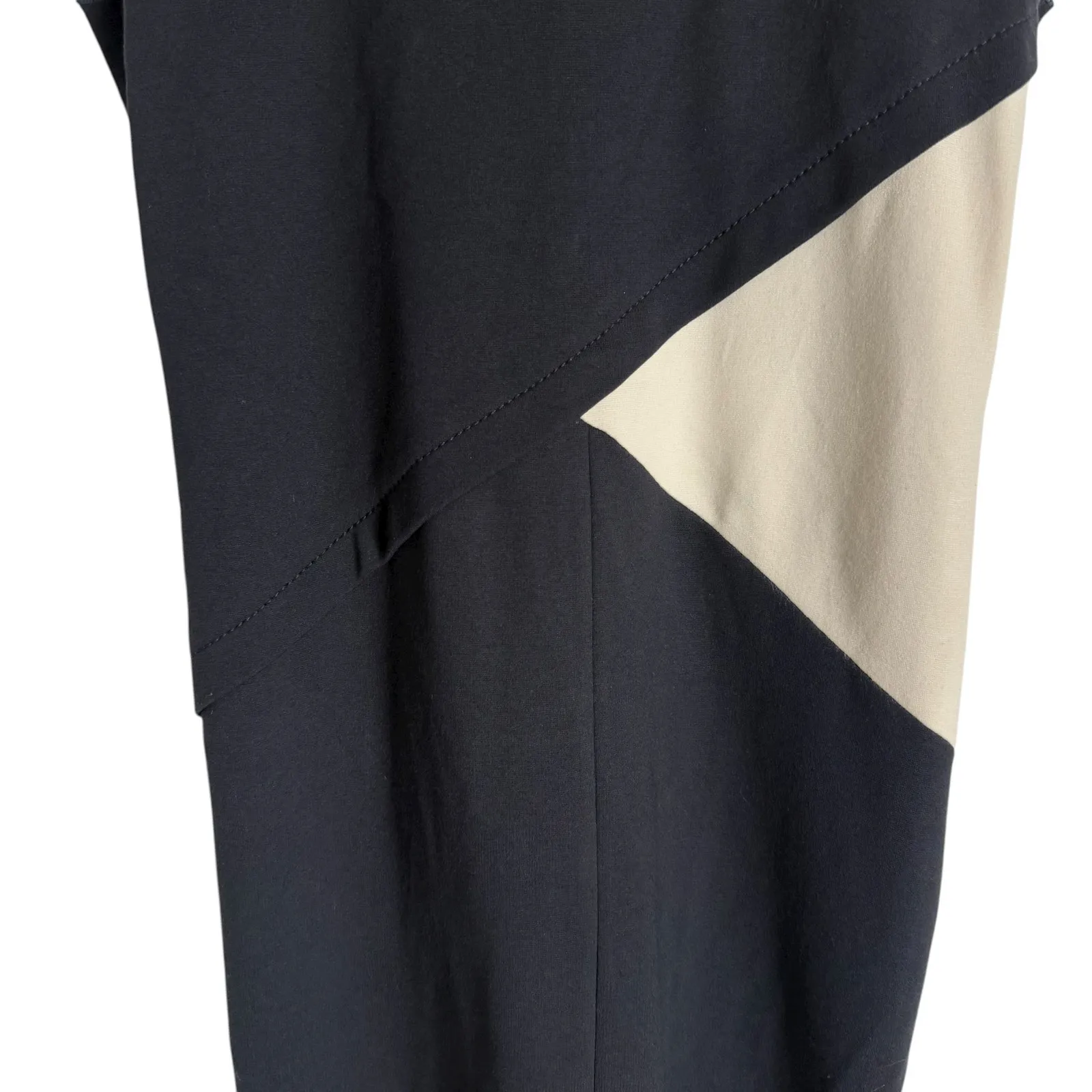 Armani Collezioni Italian Midnight Blue White Colorblock Sheath Dress Size 4 - Image 4