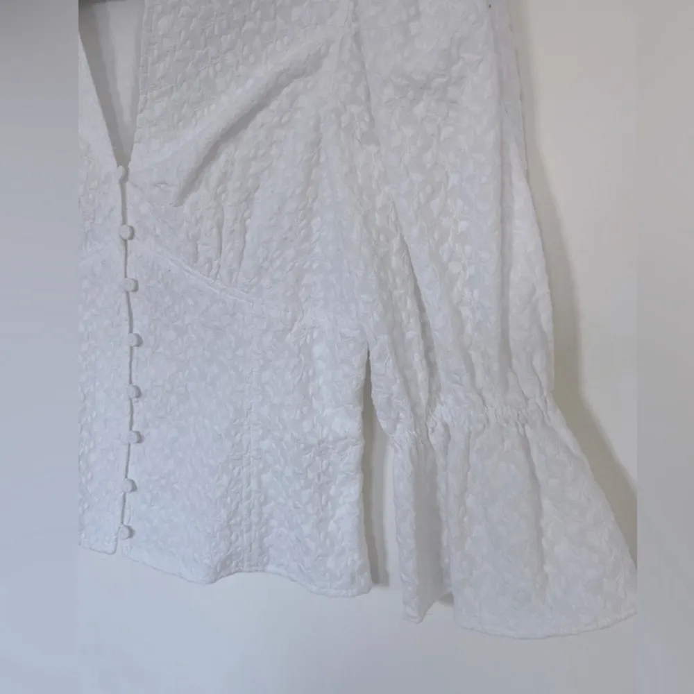 La Vie Leaf Embroidered Cotton Top nwt $195 extra large XL corset - Image 5