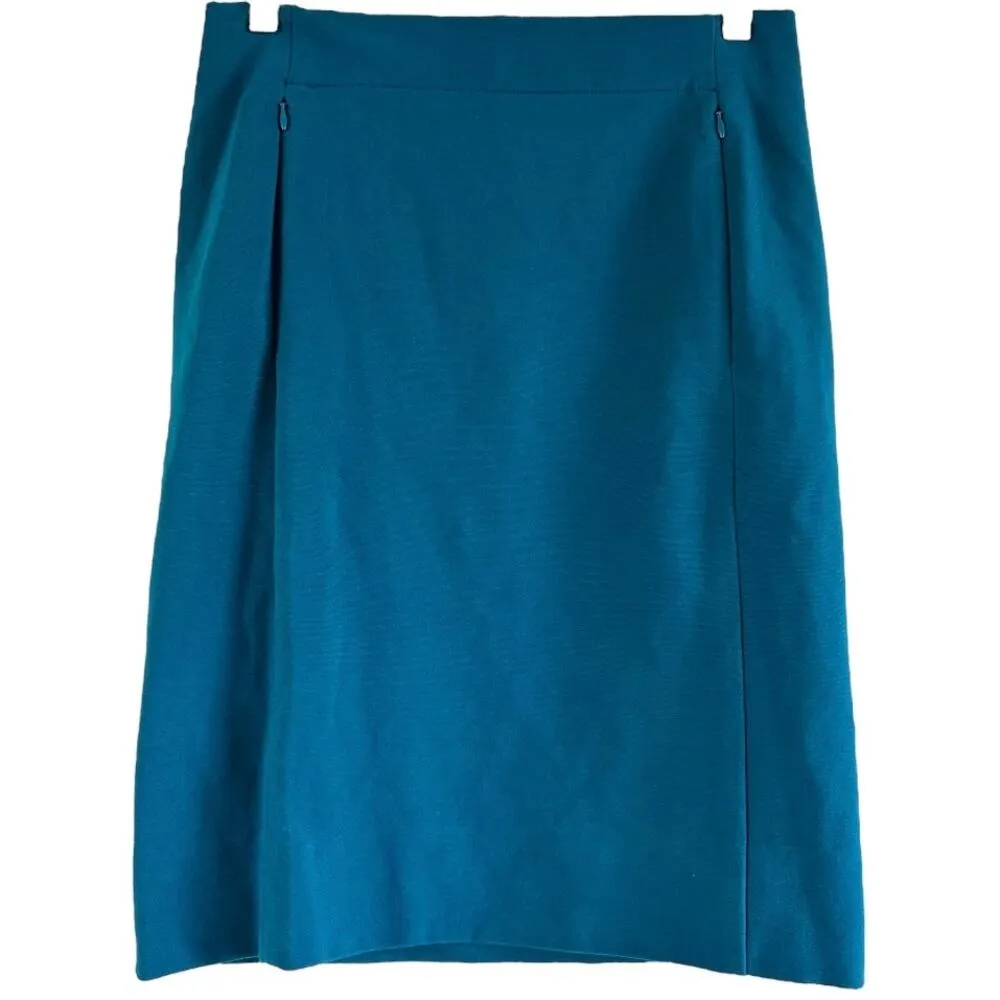 Diane Von Furstenberg New Koto Pencil Skirt Mini Pleated Zip Viscose Blue 8 - Image 2