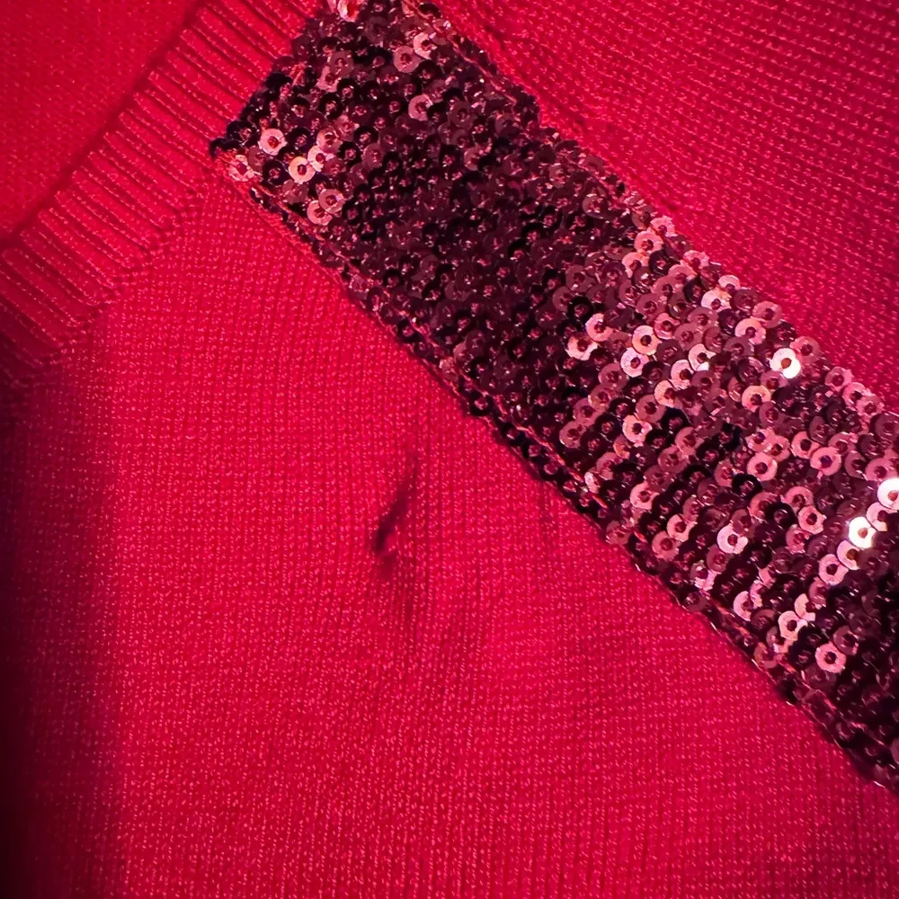 Ana Red sequin accent Top - Image 6