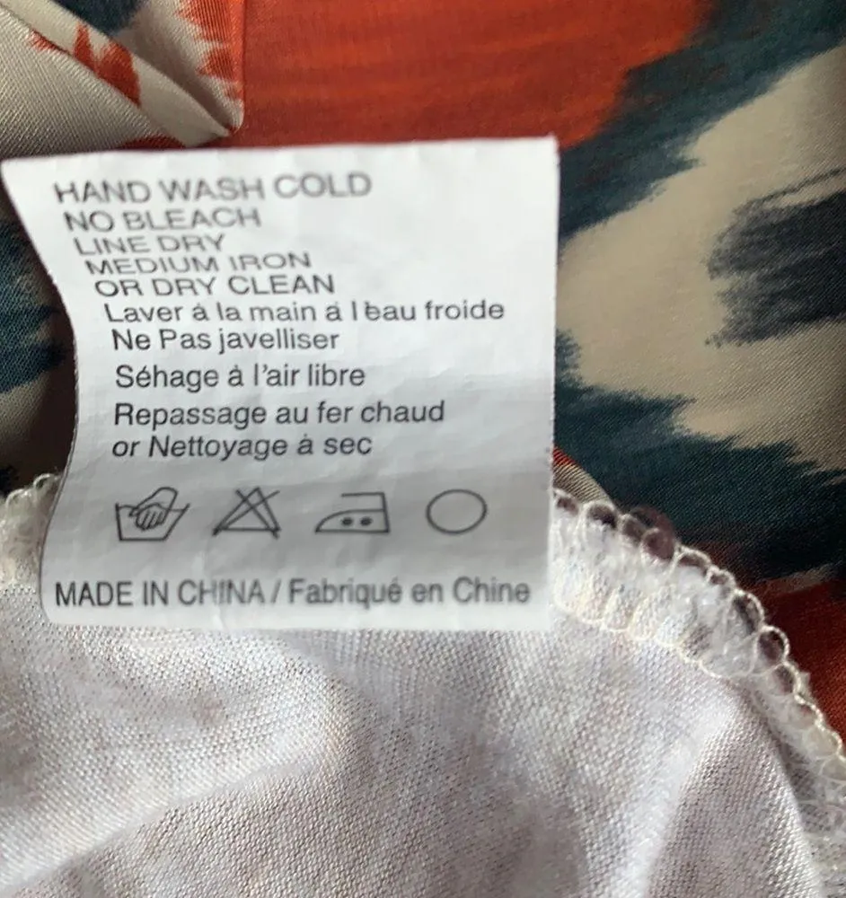 Anthropologie Tiny Brand Sima 3/4 sleeve V-neck Aztec Print Top Blouse Sz S - Image 7