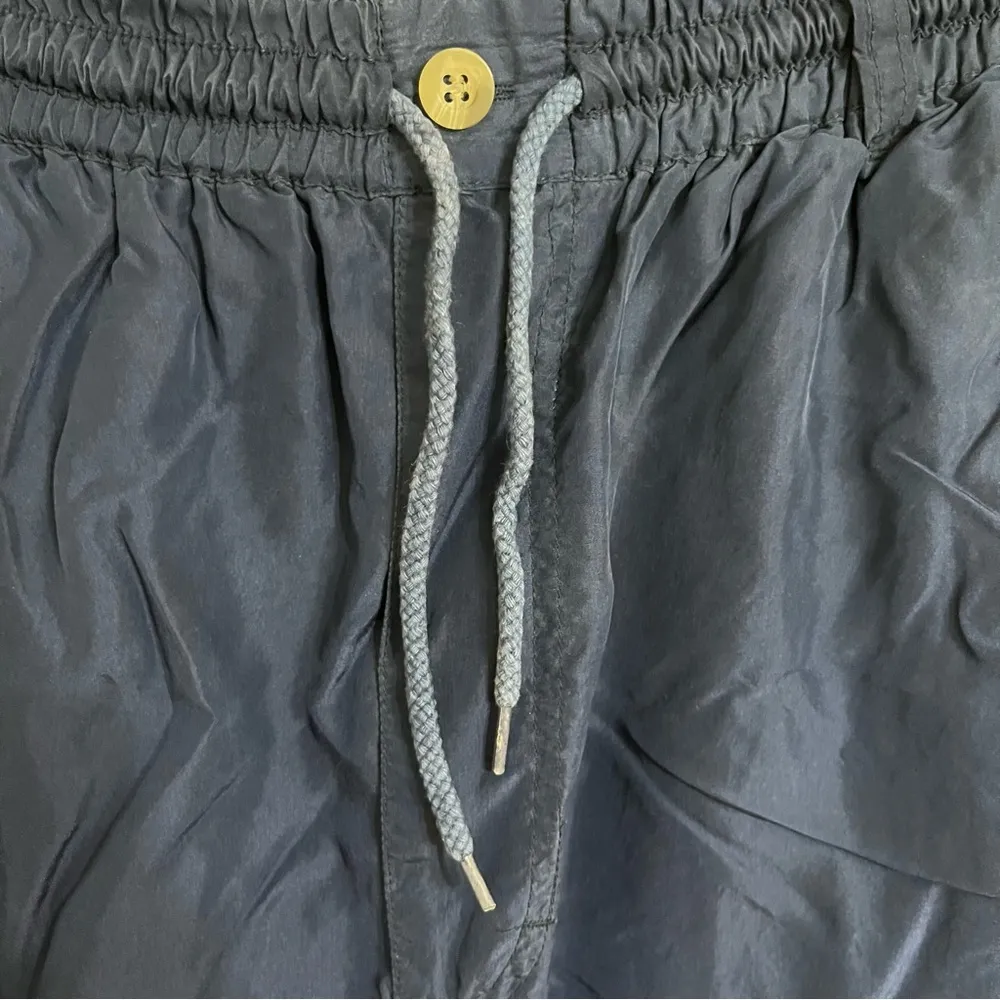 Women’s Vintage Kriss Kross‎ 100% Silk Navy Blue Joggers Size Large Ankle Zip - Image 4