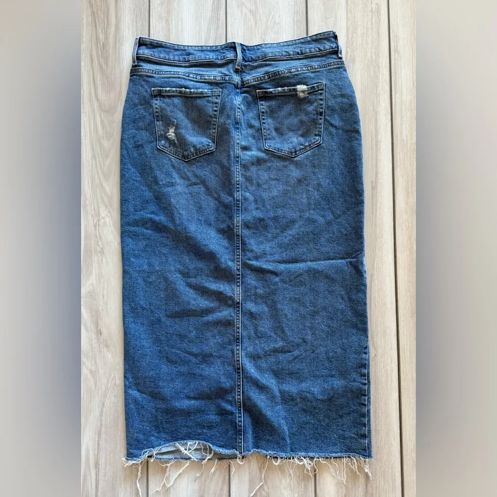 M jeans by Maurice’s Split Front Denim Maxi Skirt Blue 14 NWOT - Image 3