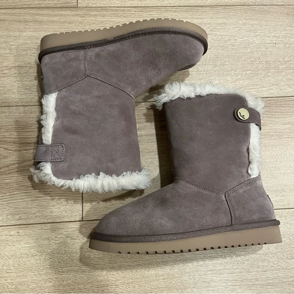 NEW Koolaburra by Ugg Jordina Gray Purple Suede Shearling Boot Size 7 - Image 3