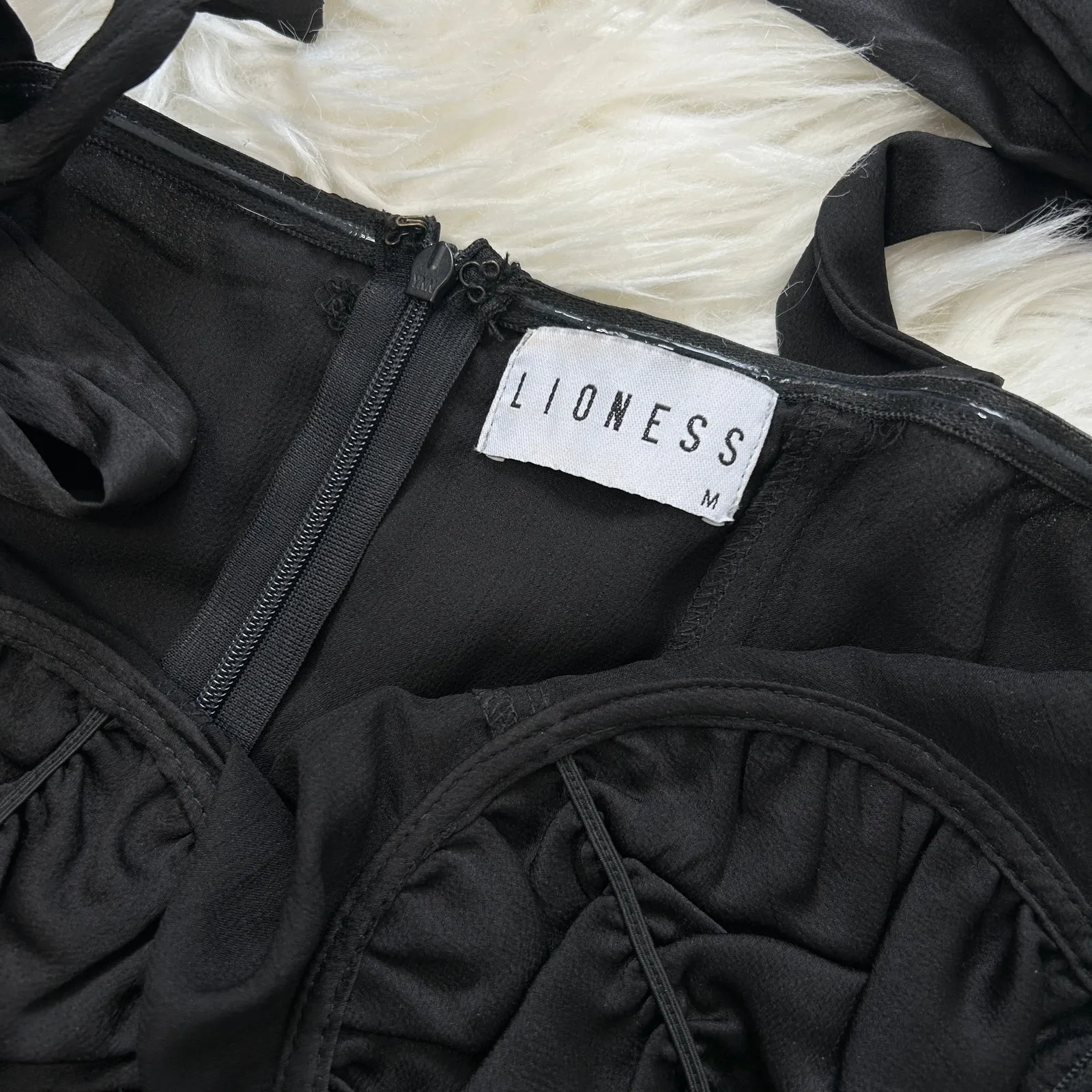 LIONESS Bustier Top Womens Size Medium Satin Balletcore Cyberpunk Whimsical Goth - Image 10