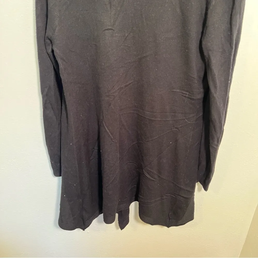 Sioni Open Front Draped Waterfall Cardigan Black Size M - Image 8