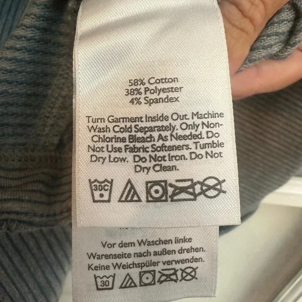 Eddie Bauer Knit Outdoors Blue Grey Stripe Snap Button Down Jacket Size L Large - Image 11