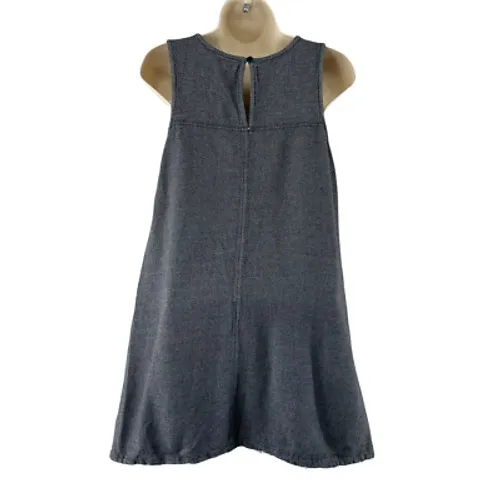 Dylan Shift Dress Womens Small Gray Knit‎ Raw Hem Pockets Button at nape - Image 2
