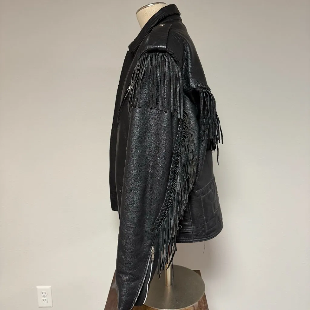 VTG Leather Jacket Black Size undefined - Image 4