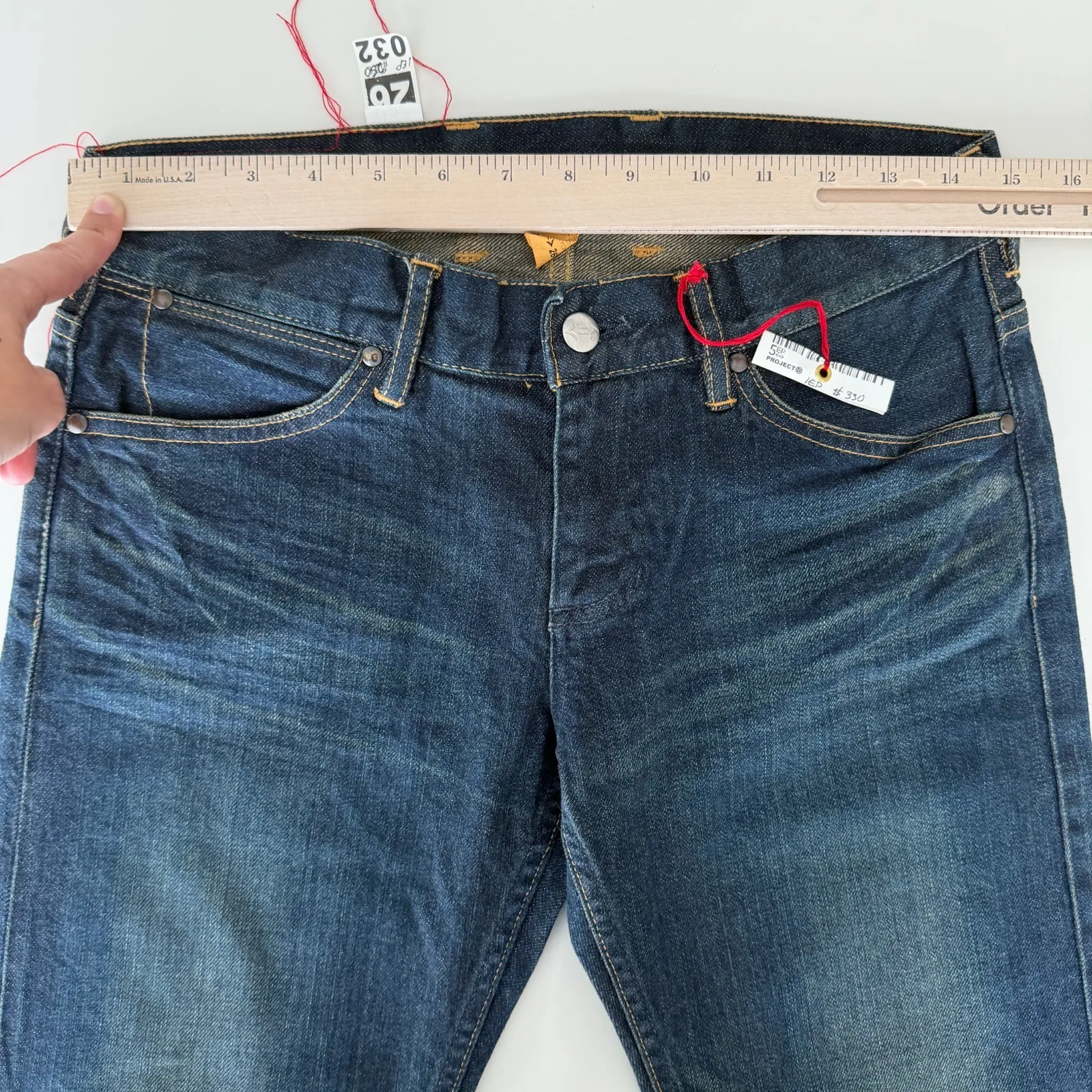 Project 5EP X Styleforum Womens Mens 26x32 Japanese Selvedge Redline Honeycomb Blue Size 26 - Image 15