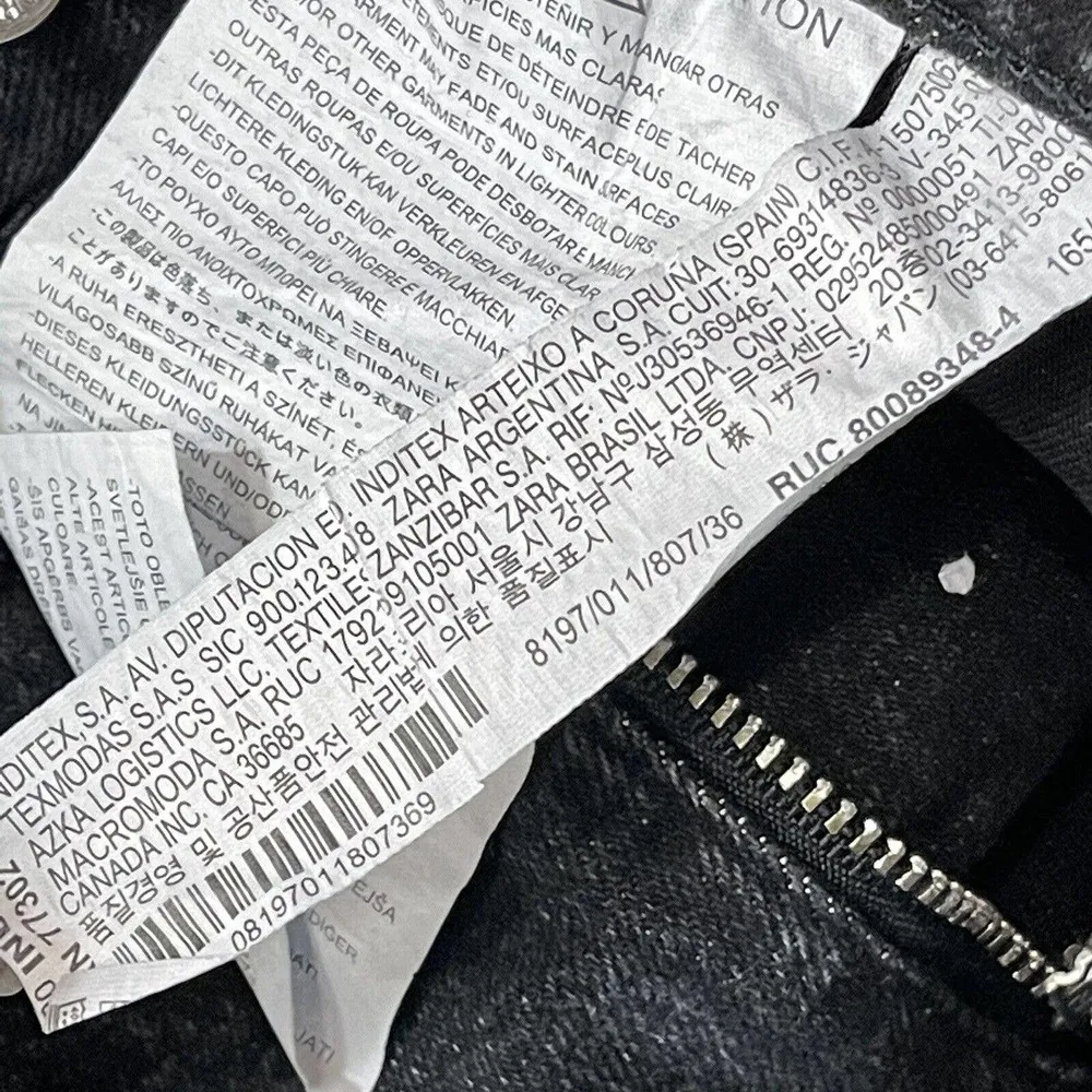 Zara SZ 4 Jeans Shorts High-Rise Zip-Fly 5-Pocket Distressed Chewed Frayed Hems - Image 7