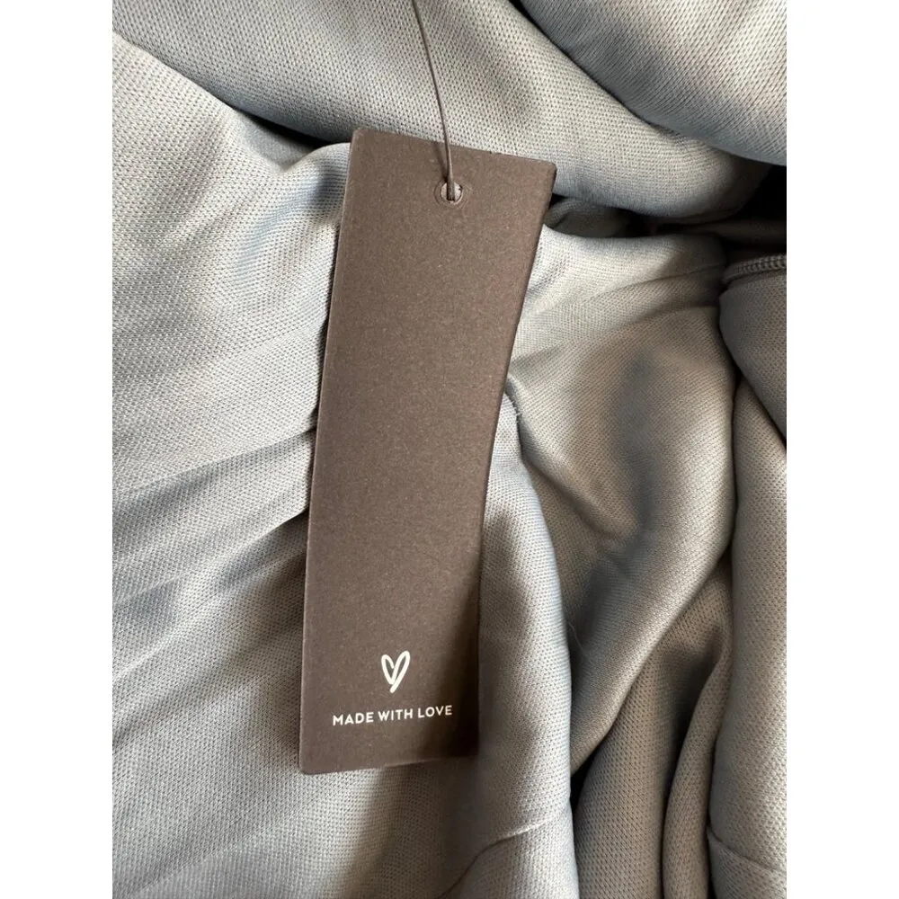 Lulus Gorgeous Days Blue Floral Satin Puff Sleeve Midi Dress Keyhole Detail Sz S - Image 13