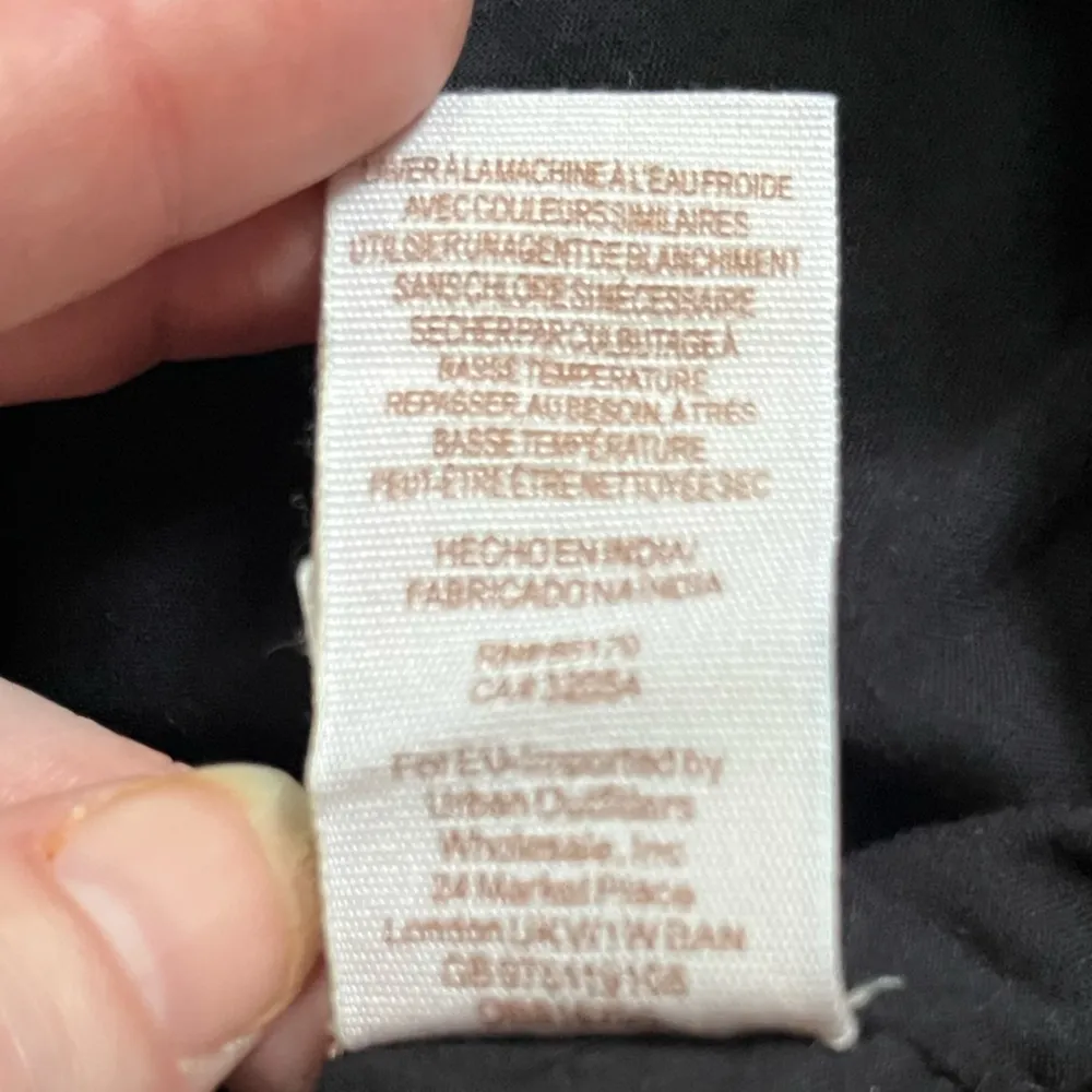 Free People Black Sunbeam Floral Embroidered Tiered Off Shoulder Mini Dress M - Image 6