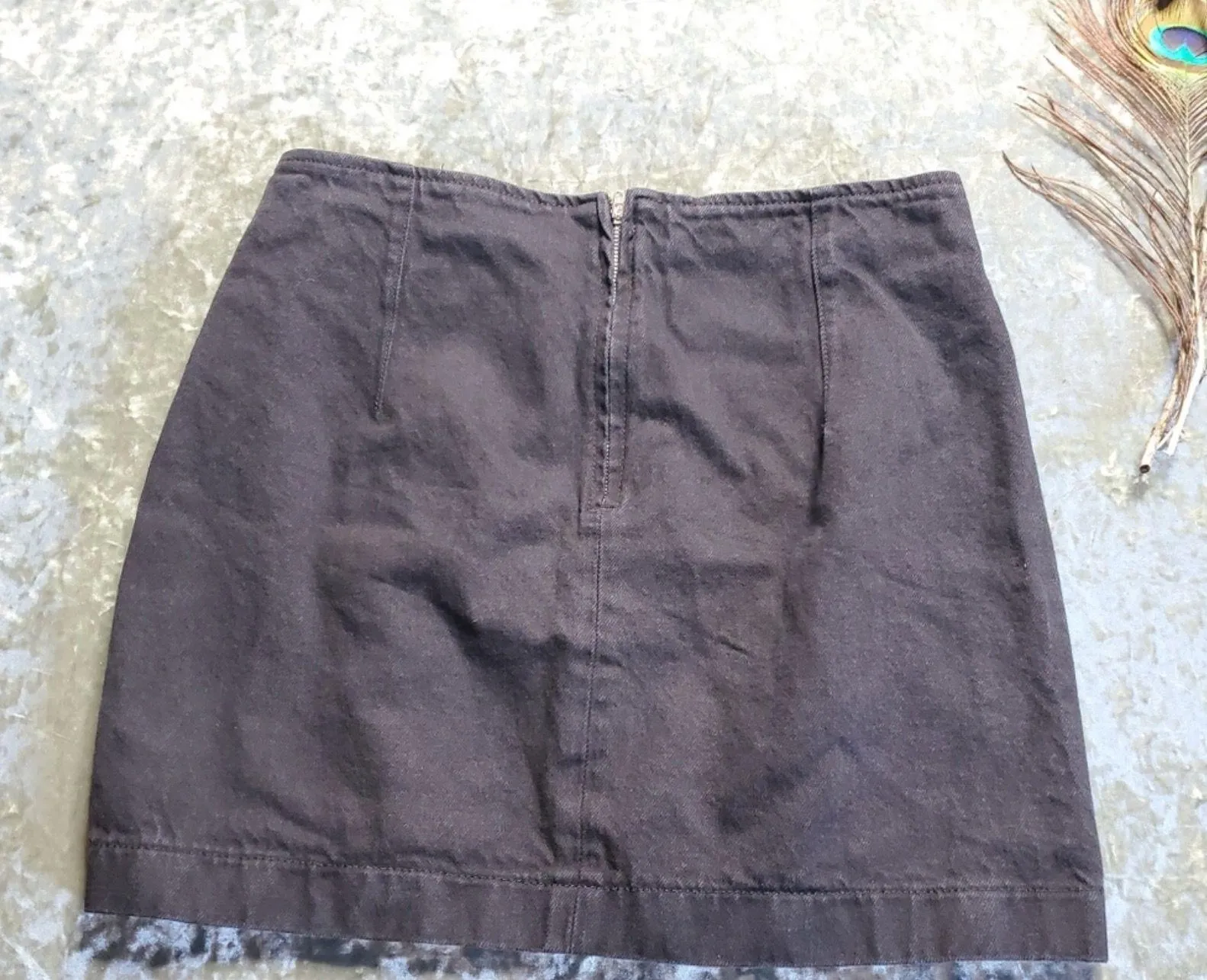 Lace-Up Denim Skirt - Image 2