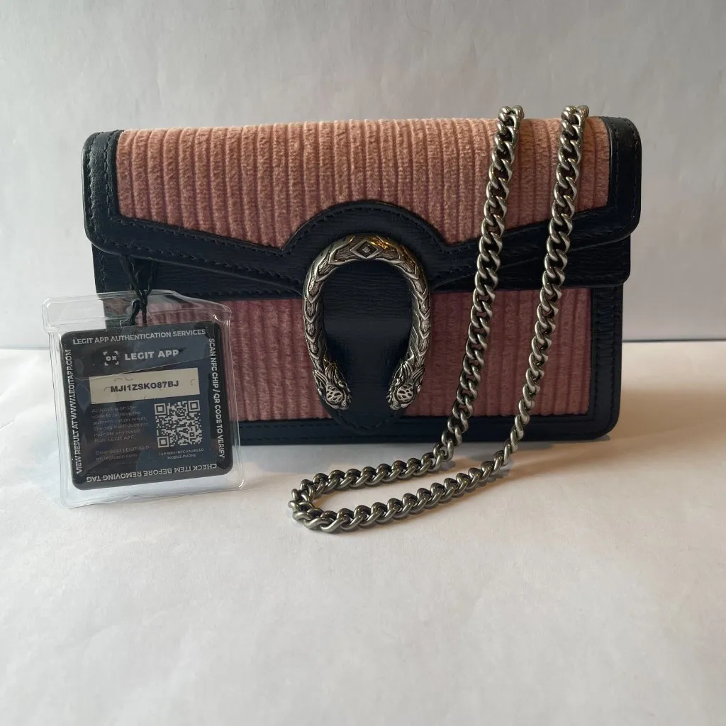 Gucci Dionysus Mini Pink Corduroy and Leather Shoulder/Crossbody Bag - Preowned - Image 2
