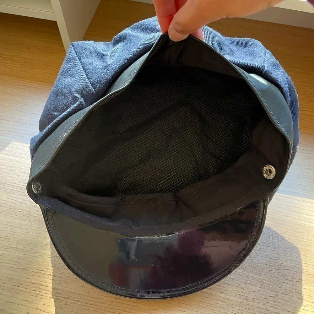 Special Police Hat Halloween Costume Cop Navy Blue Black Badge Cosplay Silver - Image 2