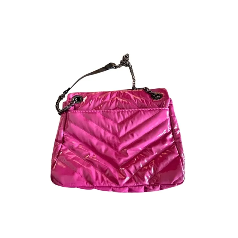 Think Royln Quilted Puffer Crossbody Bag – Hot Pink – 12x10x3 - Image 6