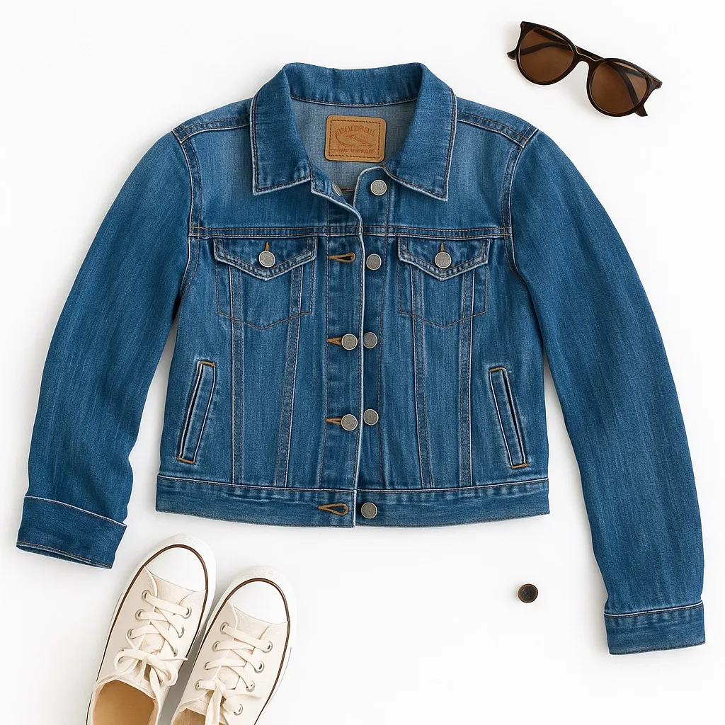 Lucky Brand Vintage Denim Jacket Small–One Sleeve Button Missing-Extras Attached - Image 3