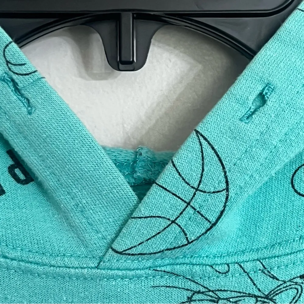 Space Jam Hoodie All Over Print‎ Tune Squad Teal Womens Size Small Basketball Green - Image 5