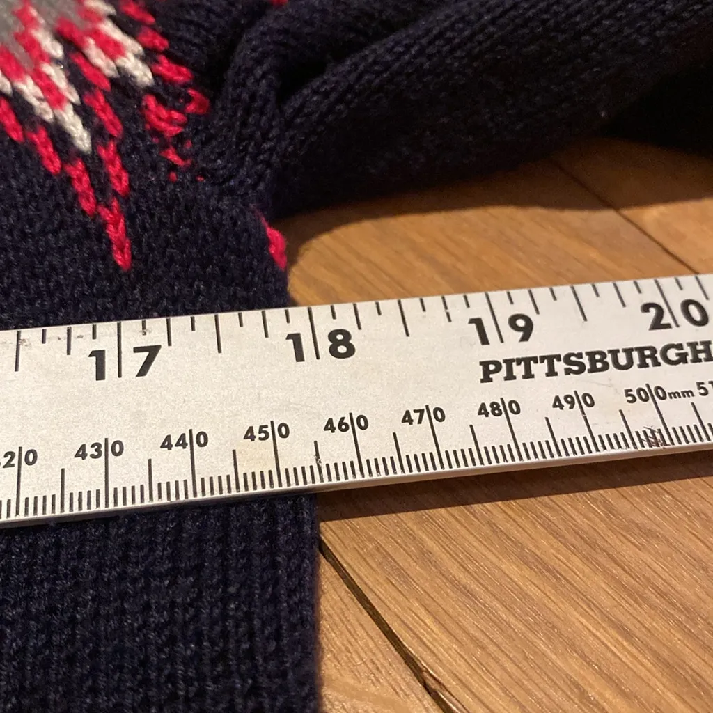 Eliza J Knit Sweater Dress Navy Blue
Fair Isle Size Medium - Image 7