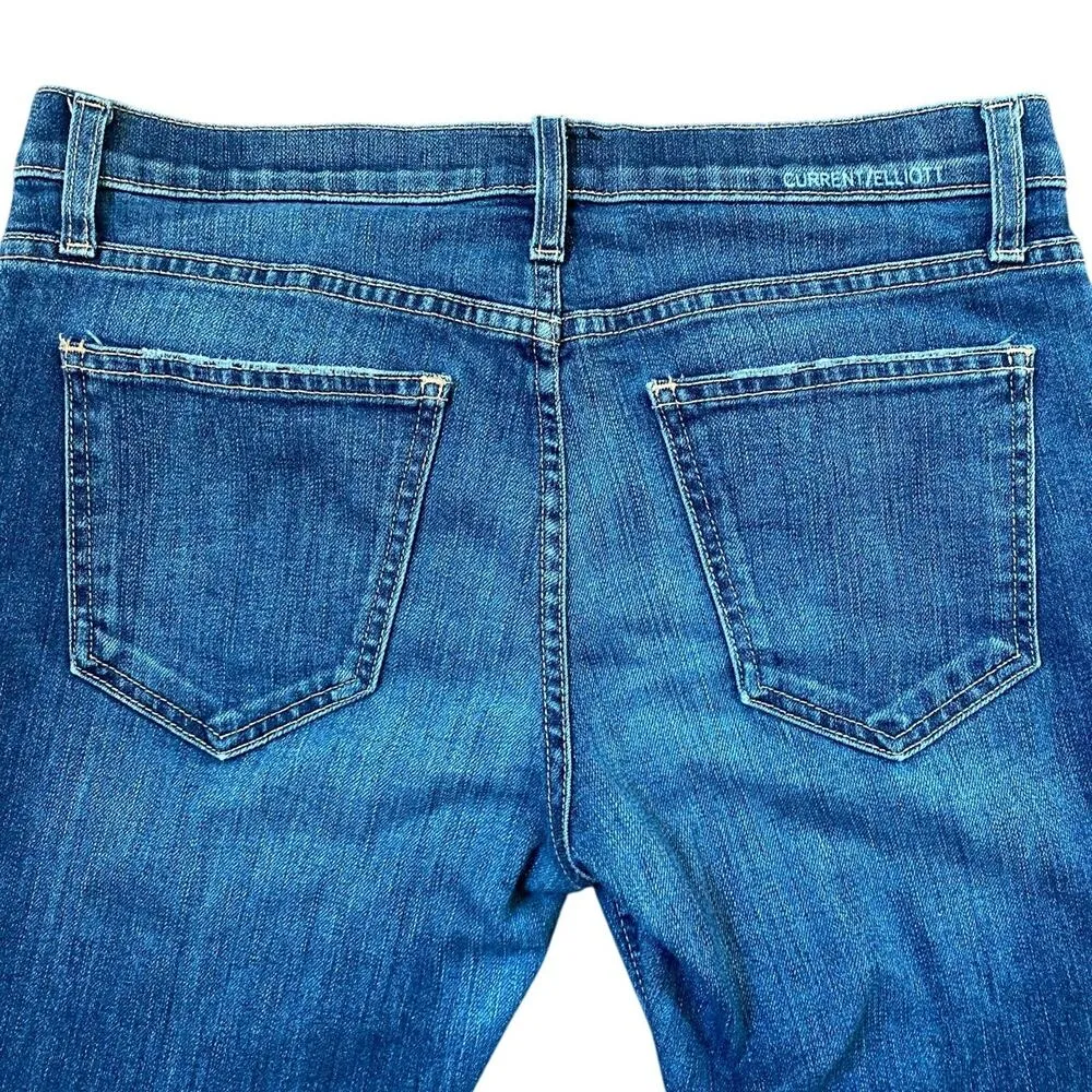 CURRENT/ELLIOTT The Cropped Straight Limitless Destroy Released Hem 27 Excellent - Image 10