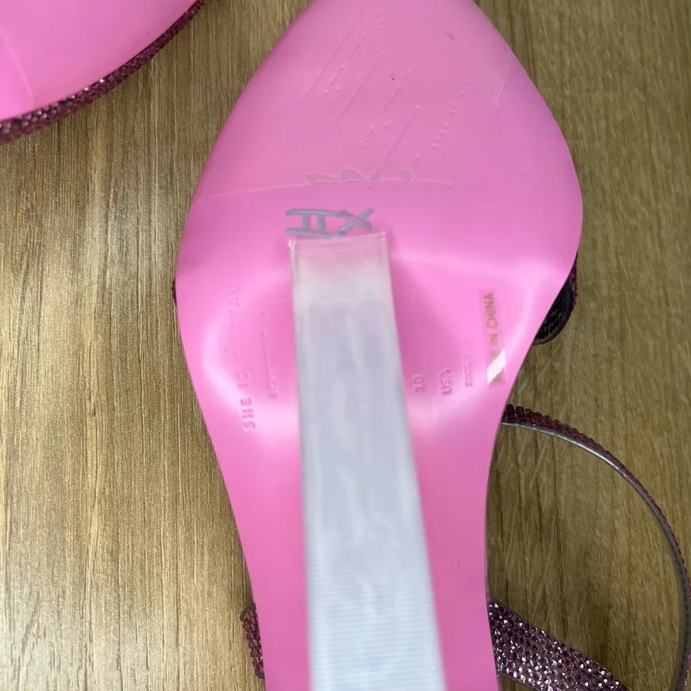 She Is Cheval “Did My Heart Love, ‘Til Now?” Limited Edition Sparkle Pink Wedge Size 10 - Image 10